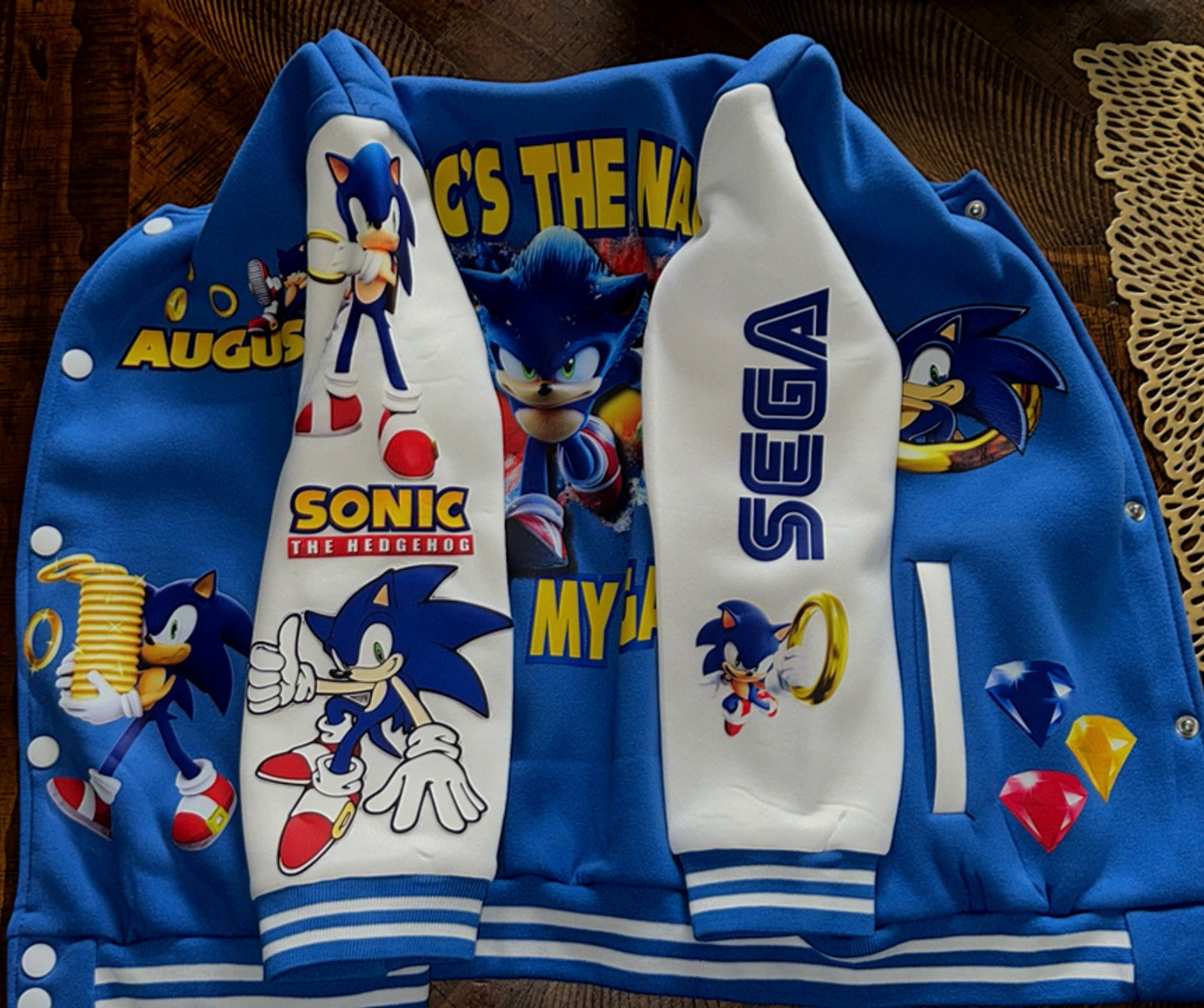 Youth Sonic Varsity Jacket – Cozy, Bold & Gamer
