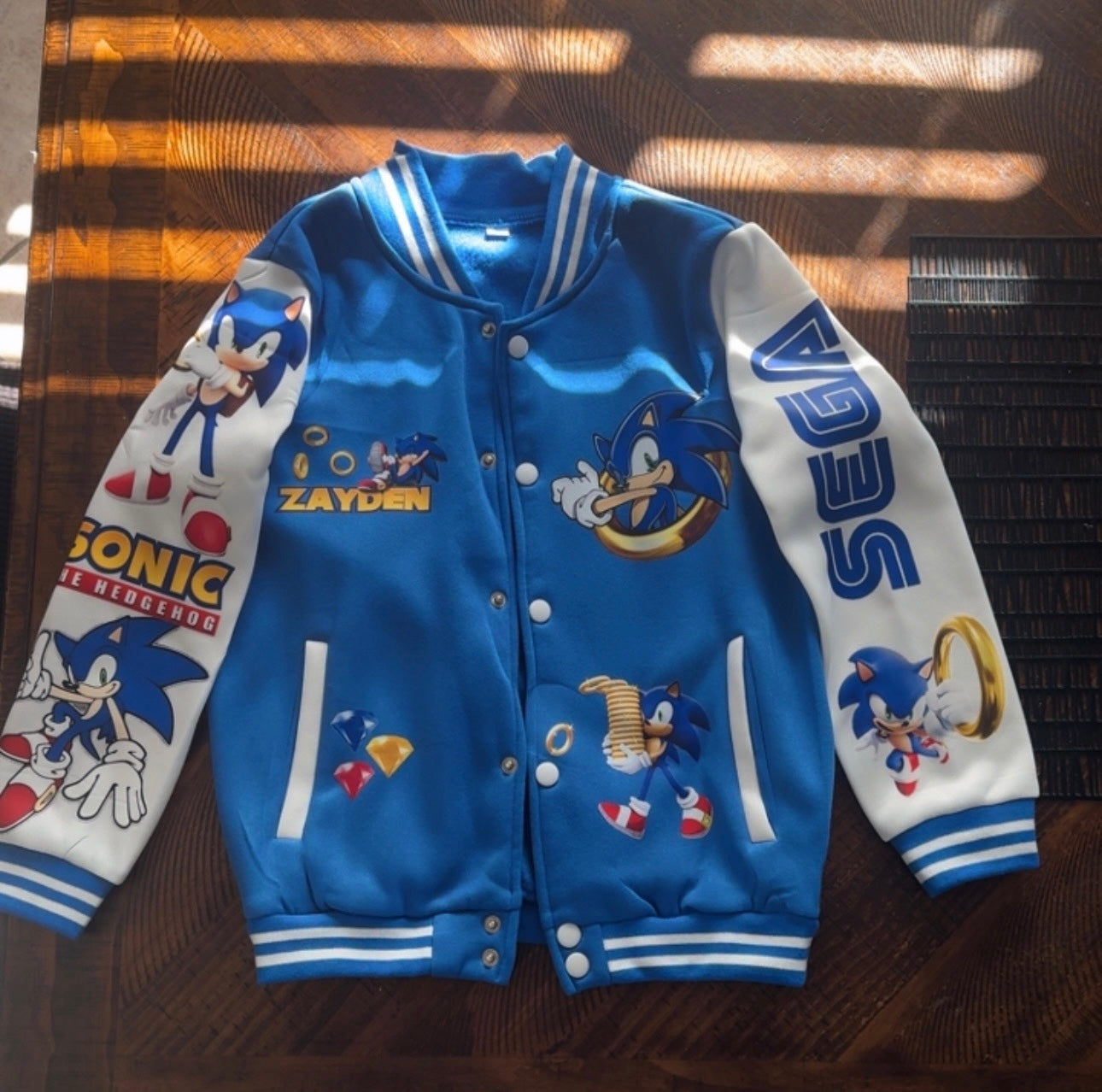 Youth Sonic Varsity Jacket – Cozy, Bold & Gamer