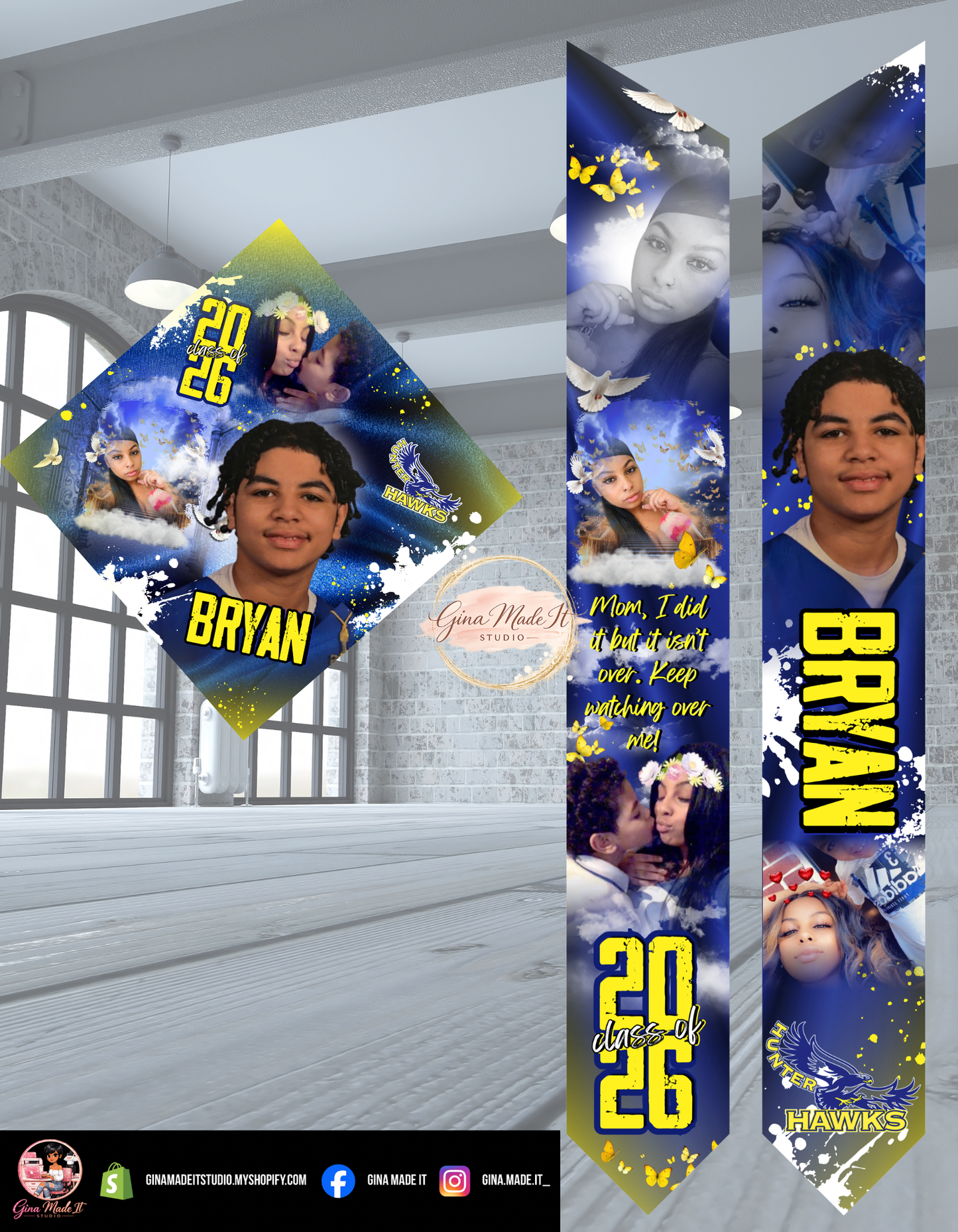 Custom Graduation Stole – Personalized Photo Stole for Class of 2026