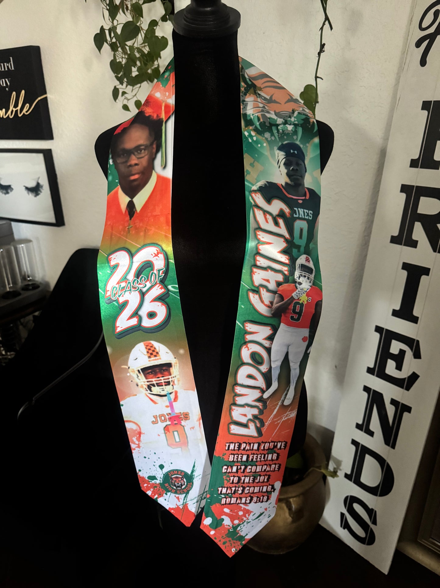 Custom Graduation Stole and 5 Shirts Bundle • Personalized Photo Graduation Outfit Package