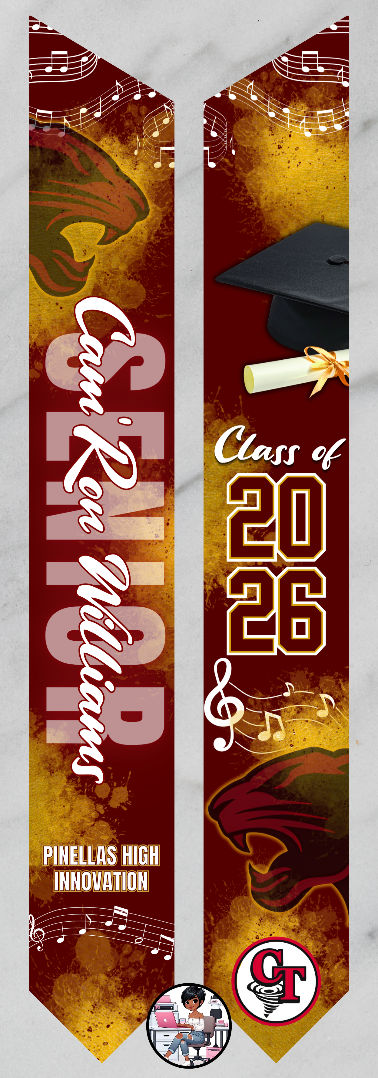 Custom Graduation Stole – Personalized Photo Stole for Class of 2026