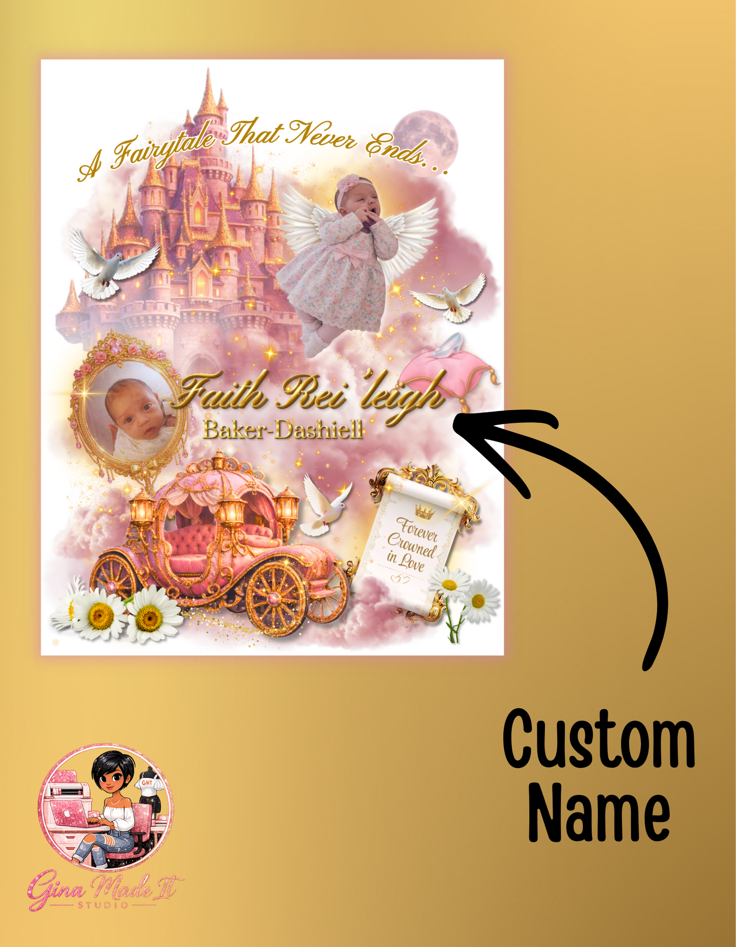 Custom Fairytale Pleated Skirt & Matching T‑Shirt Set — Personalized Tribute Outfit