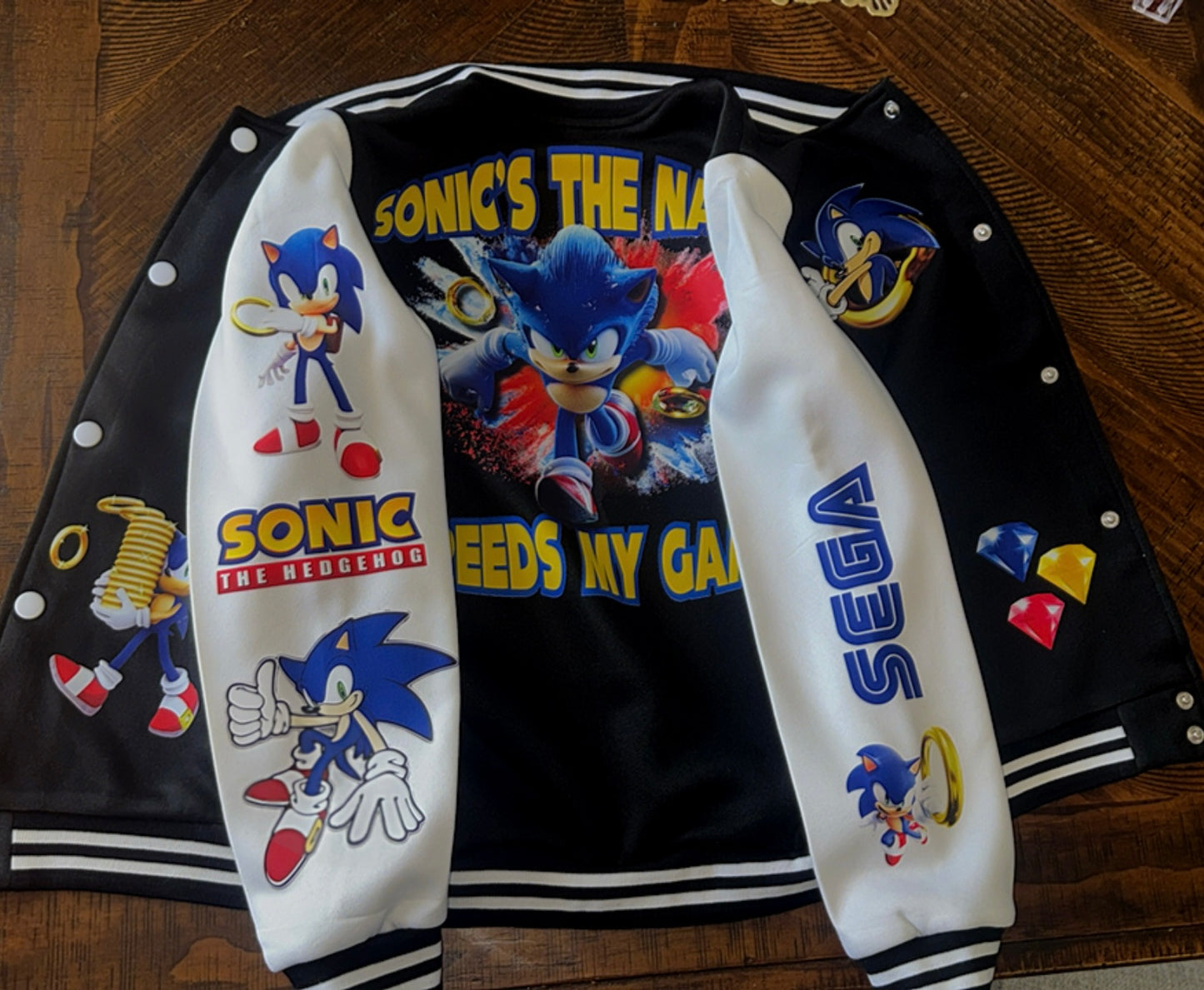 Youth Sonic Varsity Jacket – Cozy, Bold & Gamer