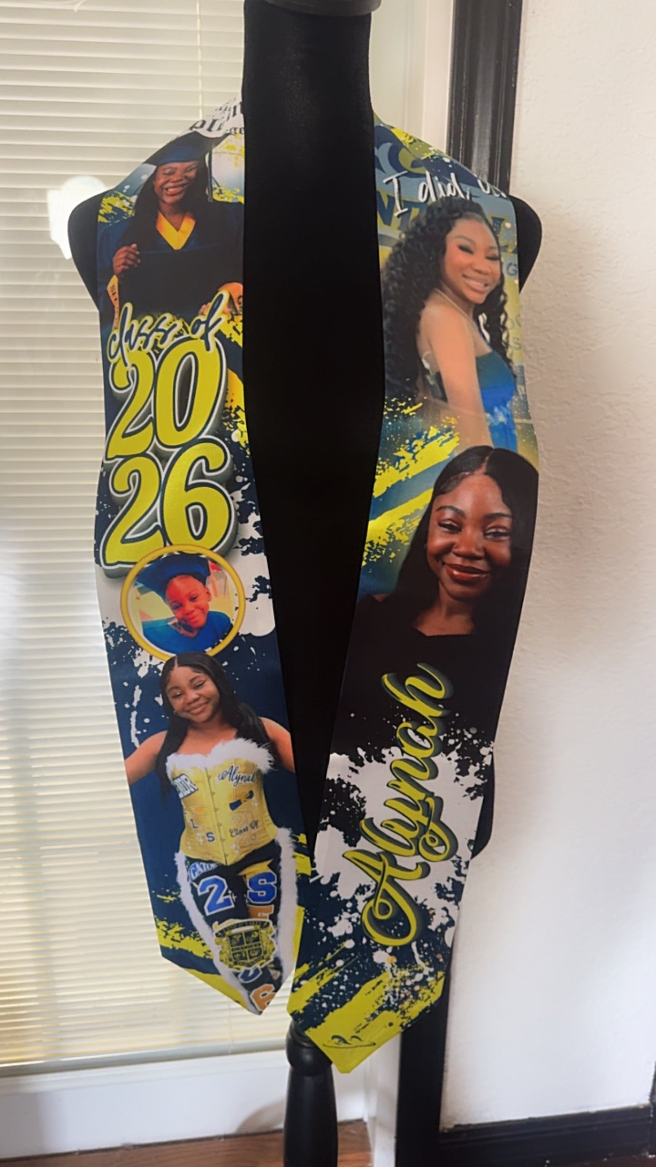 Custom Graduation Stole – Personalized Photo Stole for Class of 2026