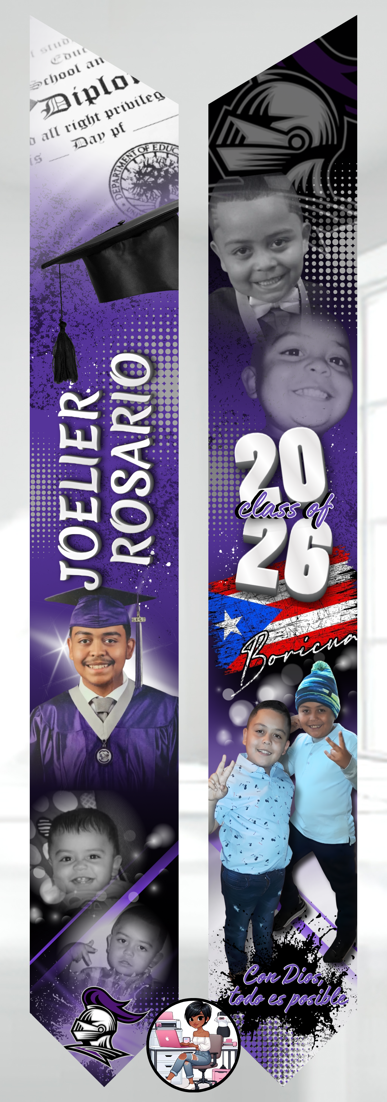 Custom Graduation Stole – Personalized Photo Stole for Class of 2026