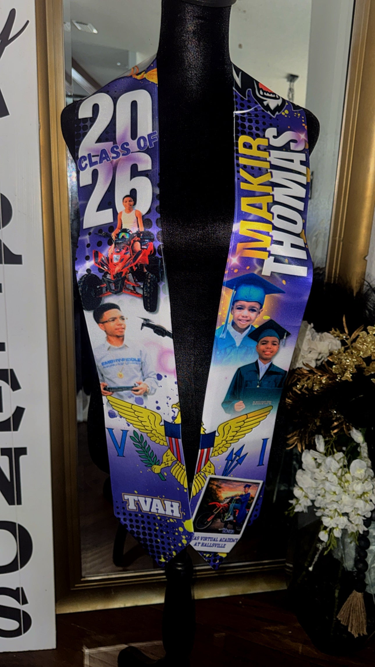 Custom Graduation Stole – Personalized Photo Stole for Class of 2026