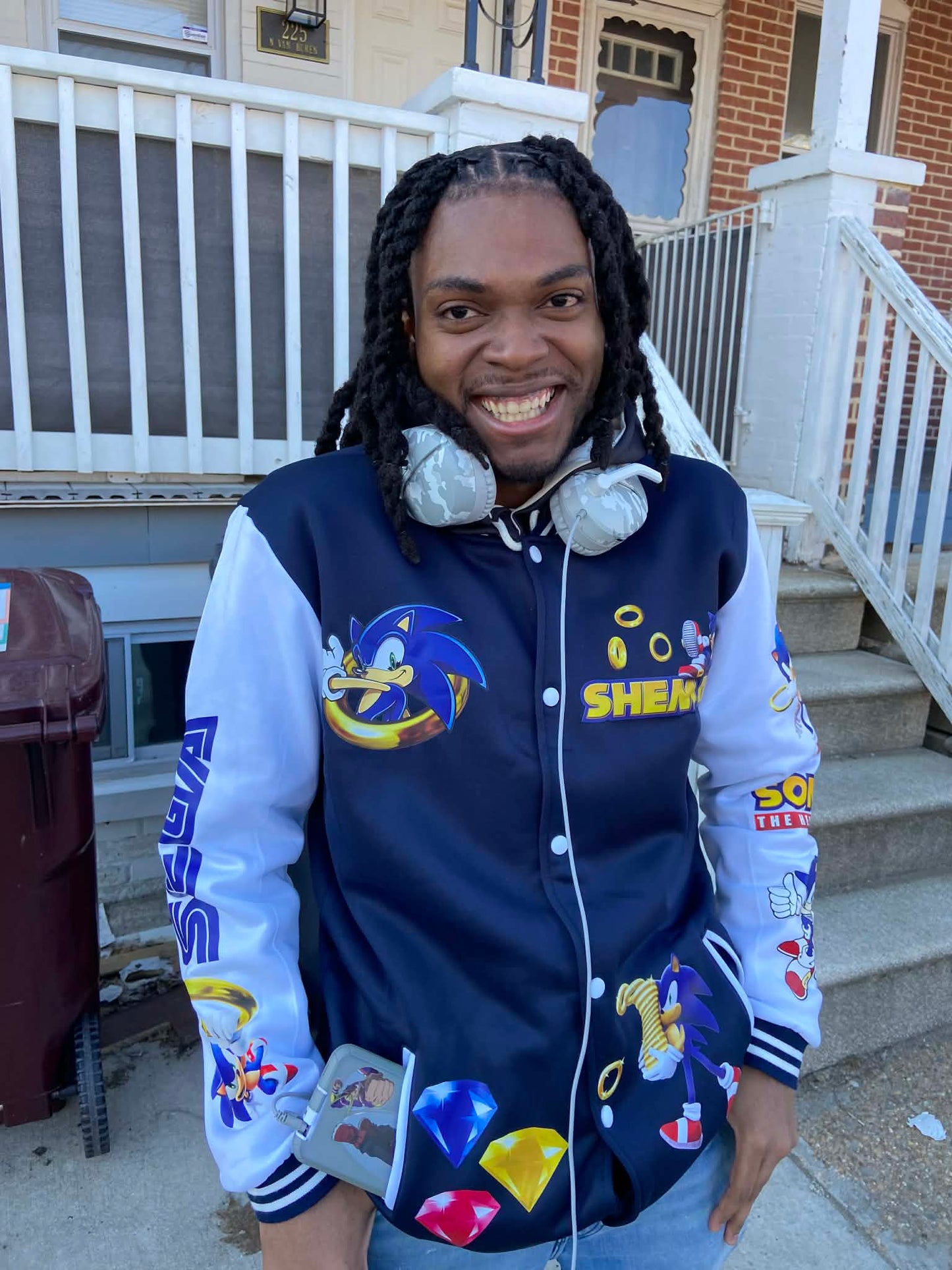 Youth Sonic Varsity Jacket – Cozy, Bold & Gamer