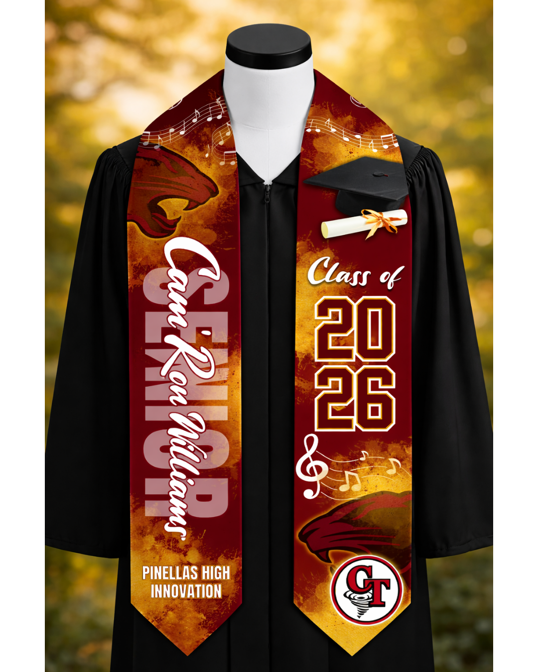 Custom Graduation Stole – Personalized Photo Stole for Class of 2026