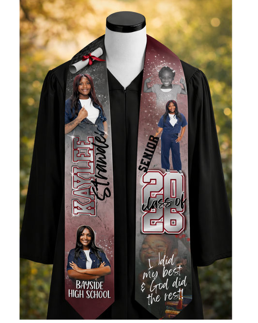 Custom Graduation Stole – Personalized Photo Stole for Class of 2026